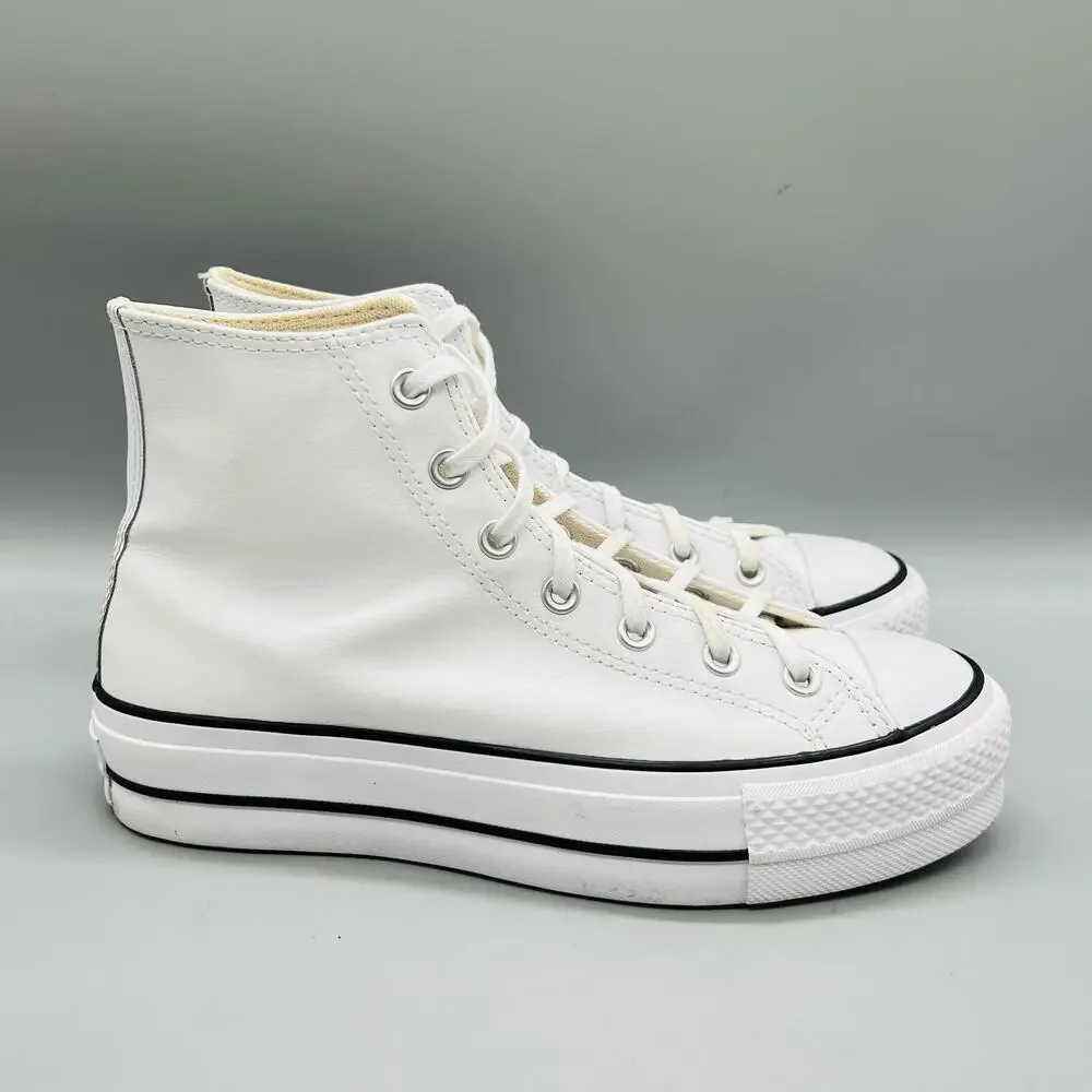 Converse Shoes Women 8.5 White Leather All Star 2 High Top Platform Sneaker